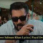 Party Fever Salman Khan Lyrics