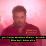 Bam Bam Bhole Lyrics Salman Khan From Sikandar